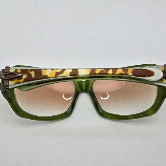 Oakley 12-711 Script Green Tortoise Frame Bronze Lens Sunglasses w/ Case 61mm - Picture 10 of 15